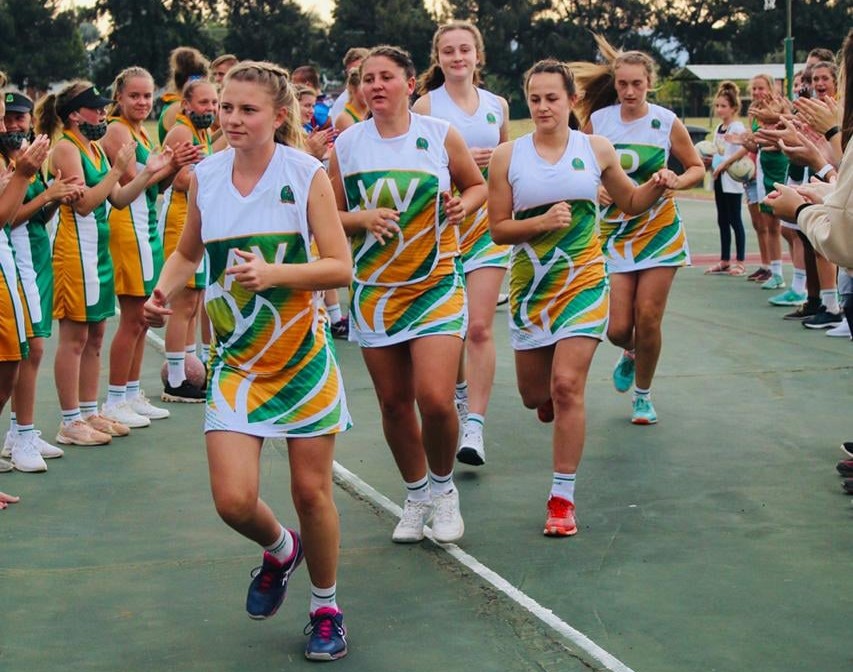 Netball team in action